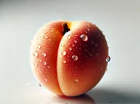 DALL·E 2024-12-16 10.11.54 - A close-up of a juicy peach with water droplets on its surface, placed on a clean white background, symbolizing sensuality and indulgence.webp